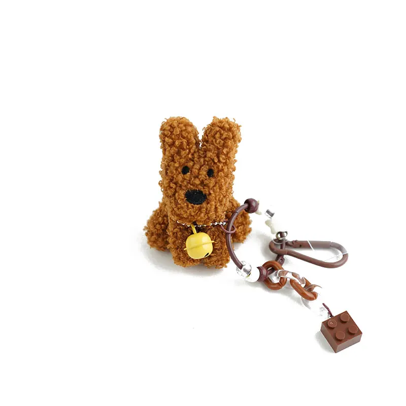 Plush Puppy Doll Keychain Pendant Cell Phone Pendant Bag Hanging Decoration Cute Mini Plush Dog Car Key Chain