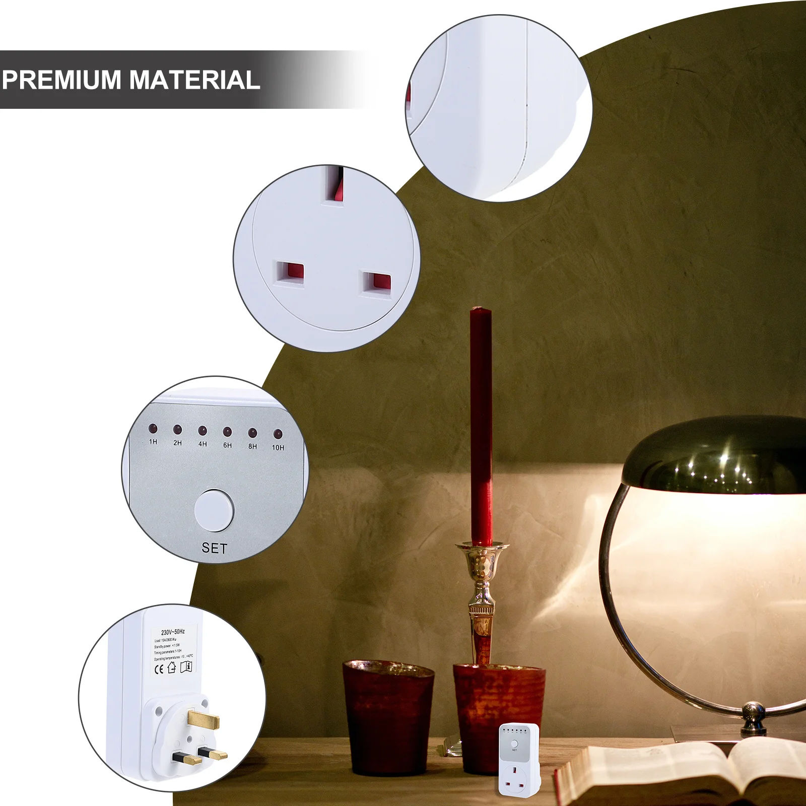 

Countdown Timer Outlet 1-10 Hour Adjustable Mechanical Timer Plug Auto Shut Off For Ac Electric Vehicles Rice Cooker Fans