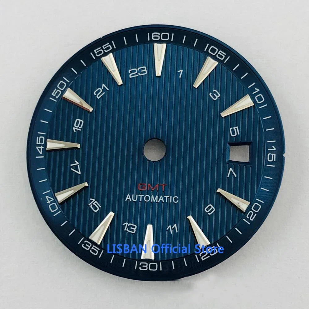 31mm blue black white watch Dial luminous Fit ETA 2836/2824 DG2813/3804 Miyota 8215 821A 8205 automatic movement