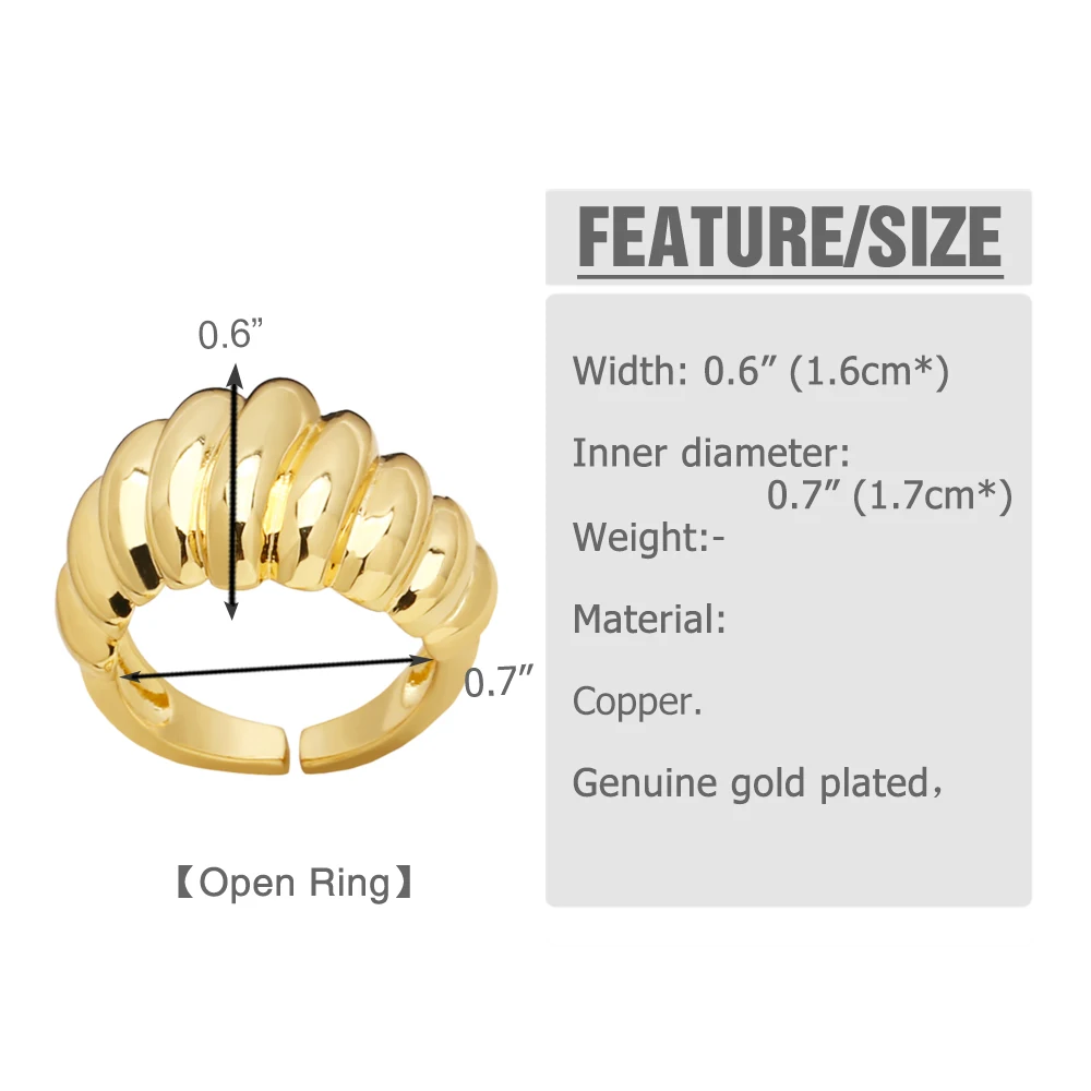 Wyprzedaż modna polska wielowarstwowa szerokość pierścionki dla kobiet z odkrytymi miedziane złote pierścionkami biżuteria dla kobiet prezent