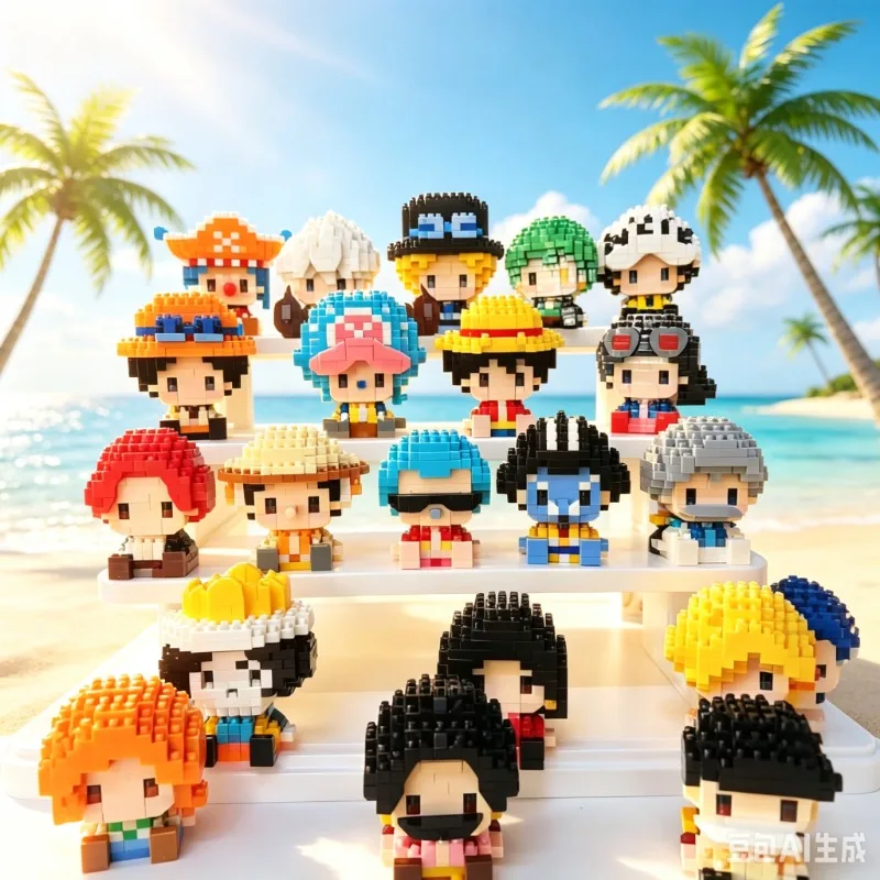 20 Styles ONE PIECE Anime Mini Blocks Sun God Nika Luffy Figure Mini Blocks Toy Knives Ace Buggy 3D Model Assembly Toy Gifts