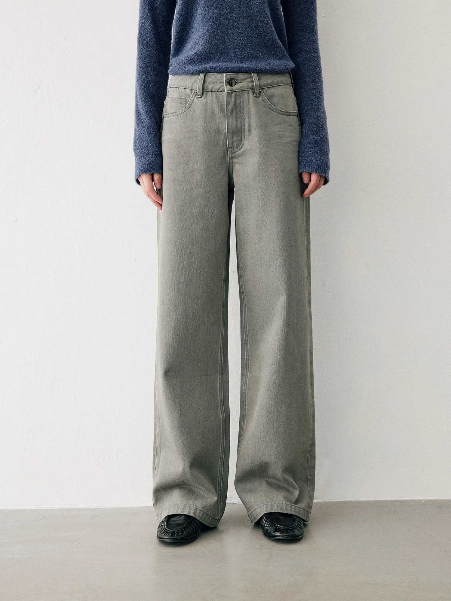 

Джинсы женские HaveRice Restaurant, модель Moonlight Heavy Du Waed, ретро, прямые, со средней посадкой, повседневные, универсальные