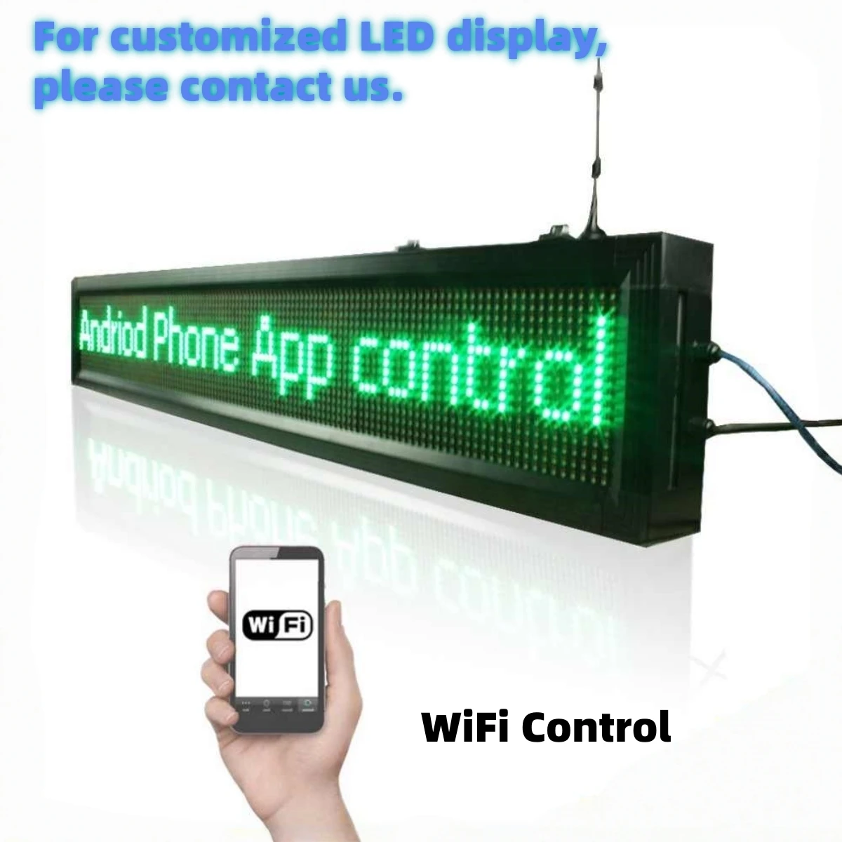P10 Outdoor Single Color LED Display, WiFi Programmable, Available in Red/White/Blue – Perfect for Digital Sign & Billboard