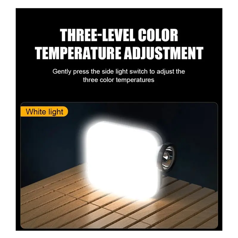 ABDJ-Rechargeable Outdoor Tent Work Light Portable Solar Camping Light Emergency LED Hanging Lamp With Digital Power Display
