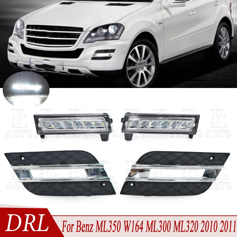 For Benz ML350 W164 ML300 ML320 2010 2011 Daytime Running Light Car Front Bumper LED DRL Fog Light A1649060251 1648801924