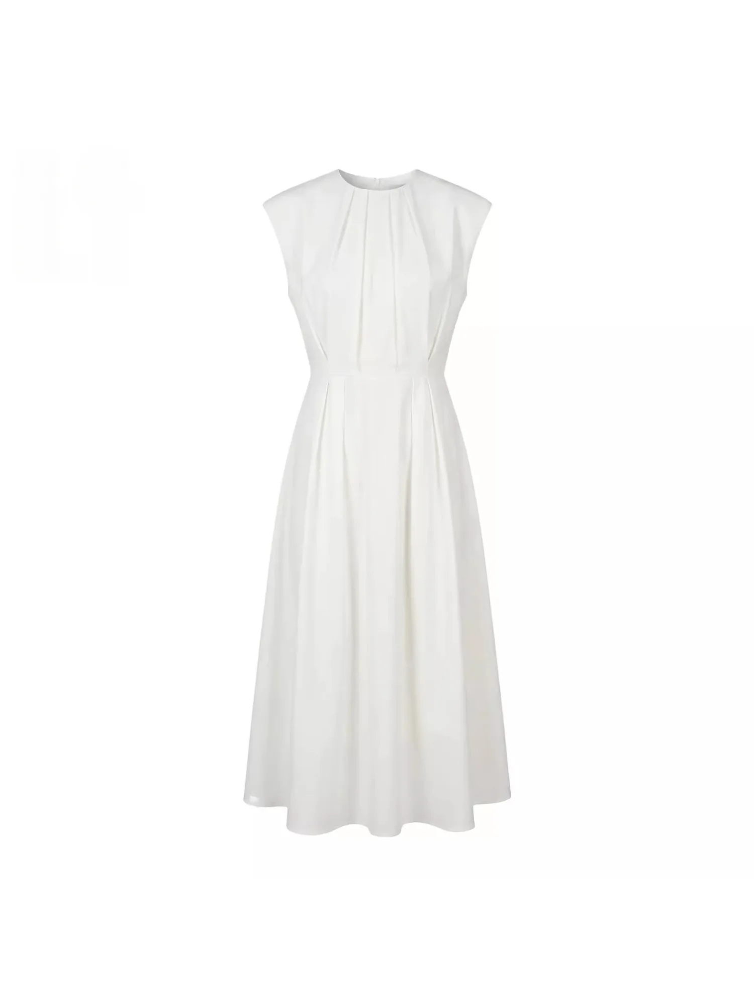

Ele White ature Sve Dr Women's Summer New Waist Cinching Slim Long A-Line Skirt French Sle Casual Polyester F...