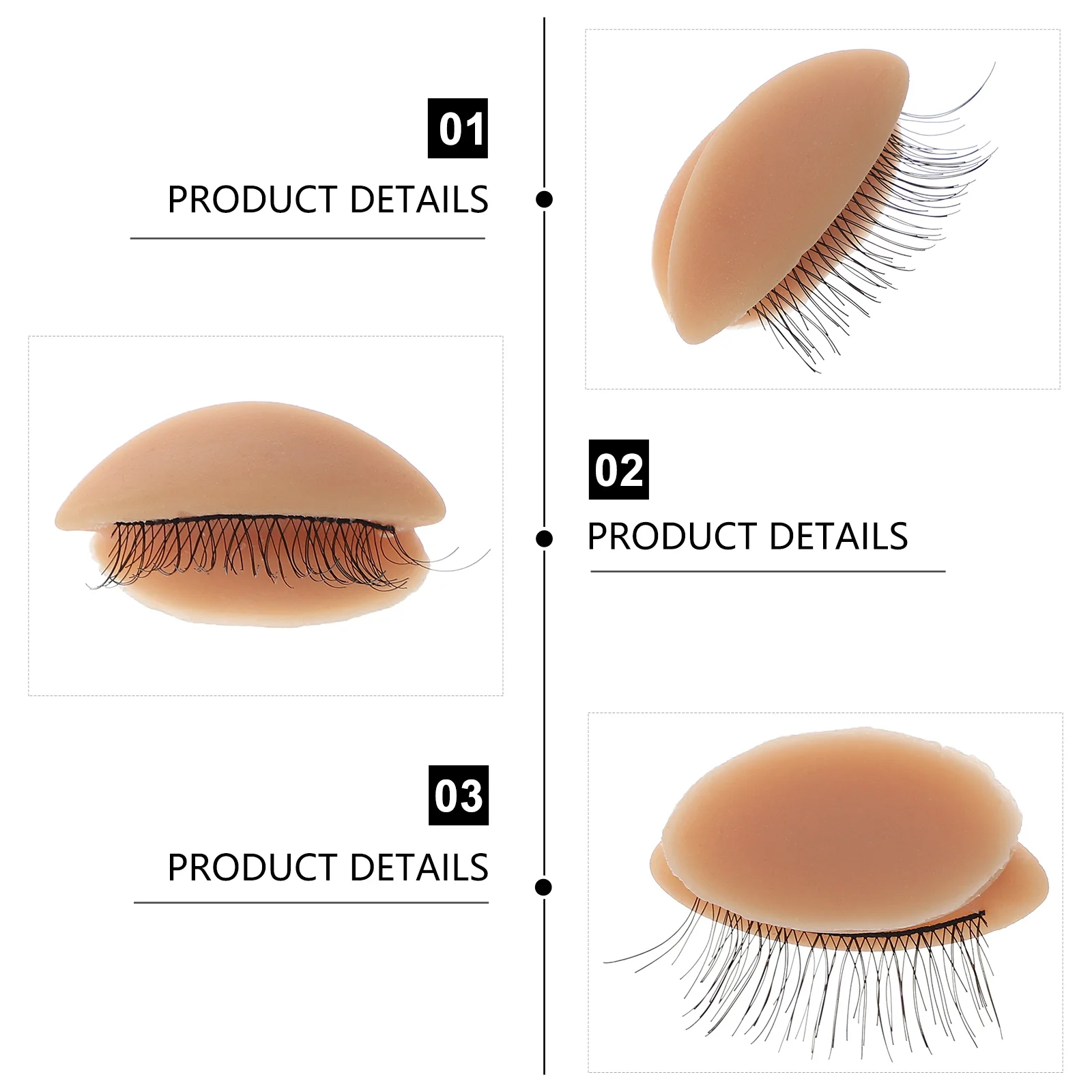 لاش تمديد ممارسة رئيس سيليكون استبدال الجفون لمجموعة تدريب ماكياج الجفون قالب لاش ممارسة أداة #6