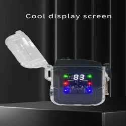 Transparent charging arc lighter, lighting flashlight, high-end outdoor waterproof and windproof, intelligent and portable