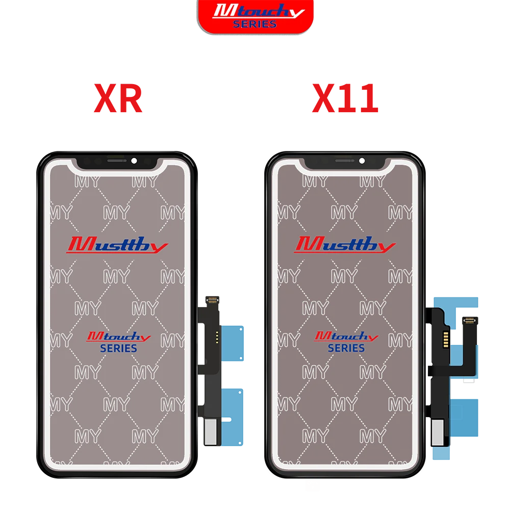 Musttby-touch painel digitalizador sensor, oca folha, polarizador substituição para iphone xr, 11, sem ic, vidro, 5pc