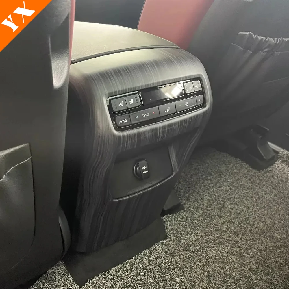 For Hyundai Palisade Accessories 2022-2023 Car  Rear Armrest Anti Kick Scratch Cover Trim Carbon Air Conditioner Outlet Frame