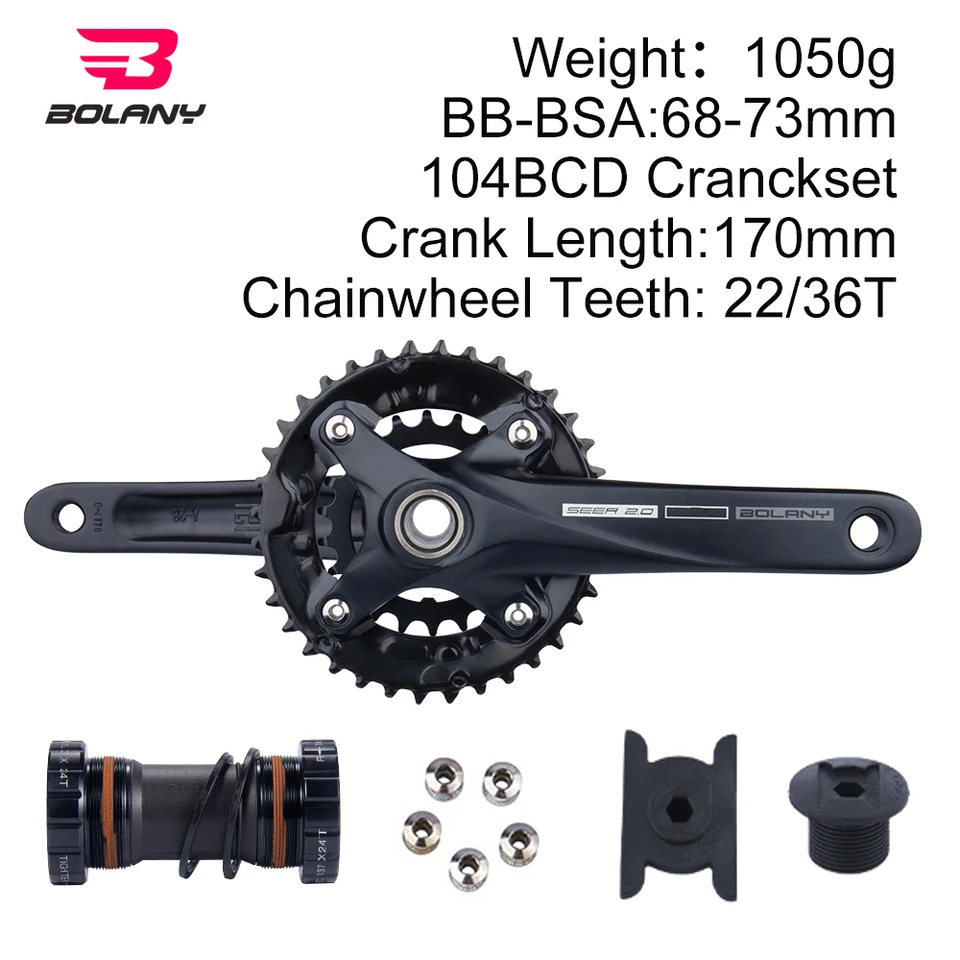 Bolany-マウンテンバイククランクセット,104bcd,170mm,統合クランク