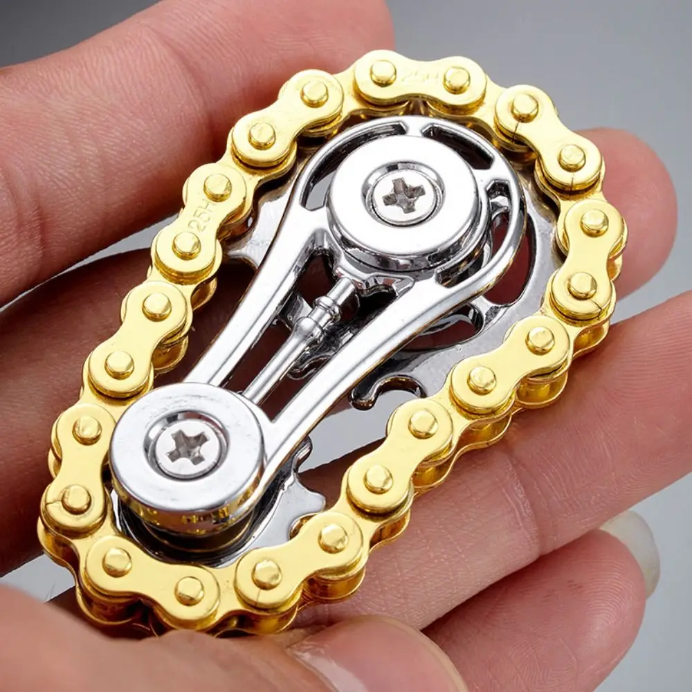 Chains Gear Fingertip Gyro Mechanical Gyroscope Spinning Top Hand Spinner Chain Gear Fingertip Sprocket Metal