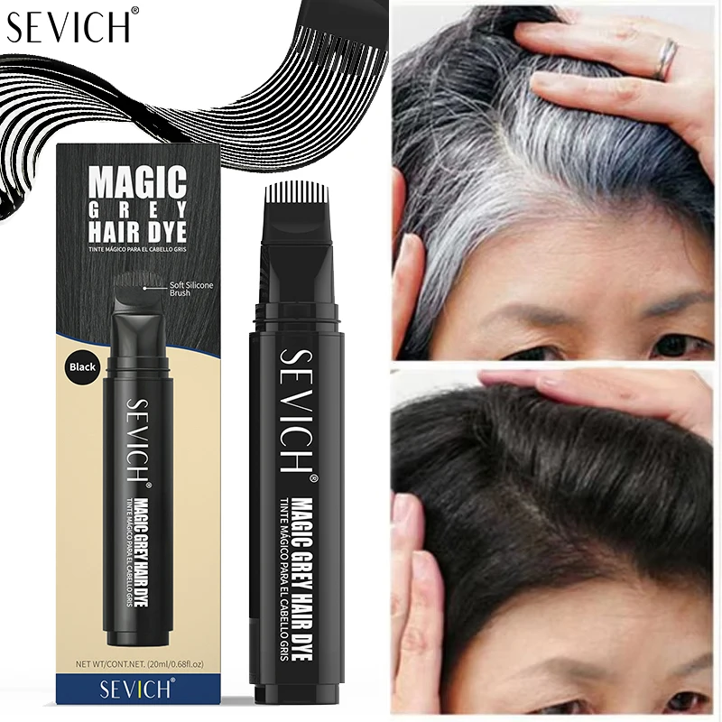 

SEVICH One-Time Hair Dye Pen Instant Gray Root Coverage Hair Color Cream Stick Fast Temporary Cover Up White Hair Concealer 20ml