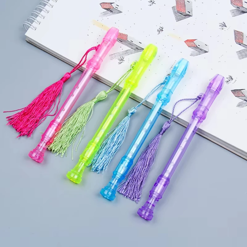 

36 Pcs Set Flute Shape Can Blow Pens Creative Stationery Colorful Black Pen School for Writing Wholesale