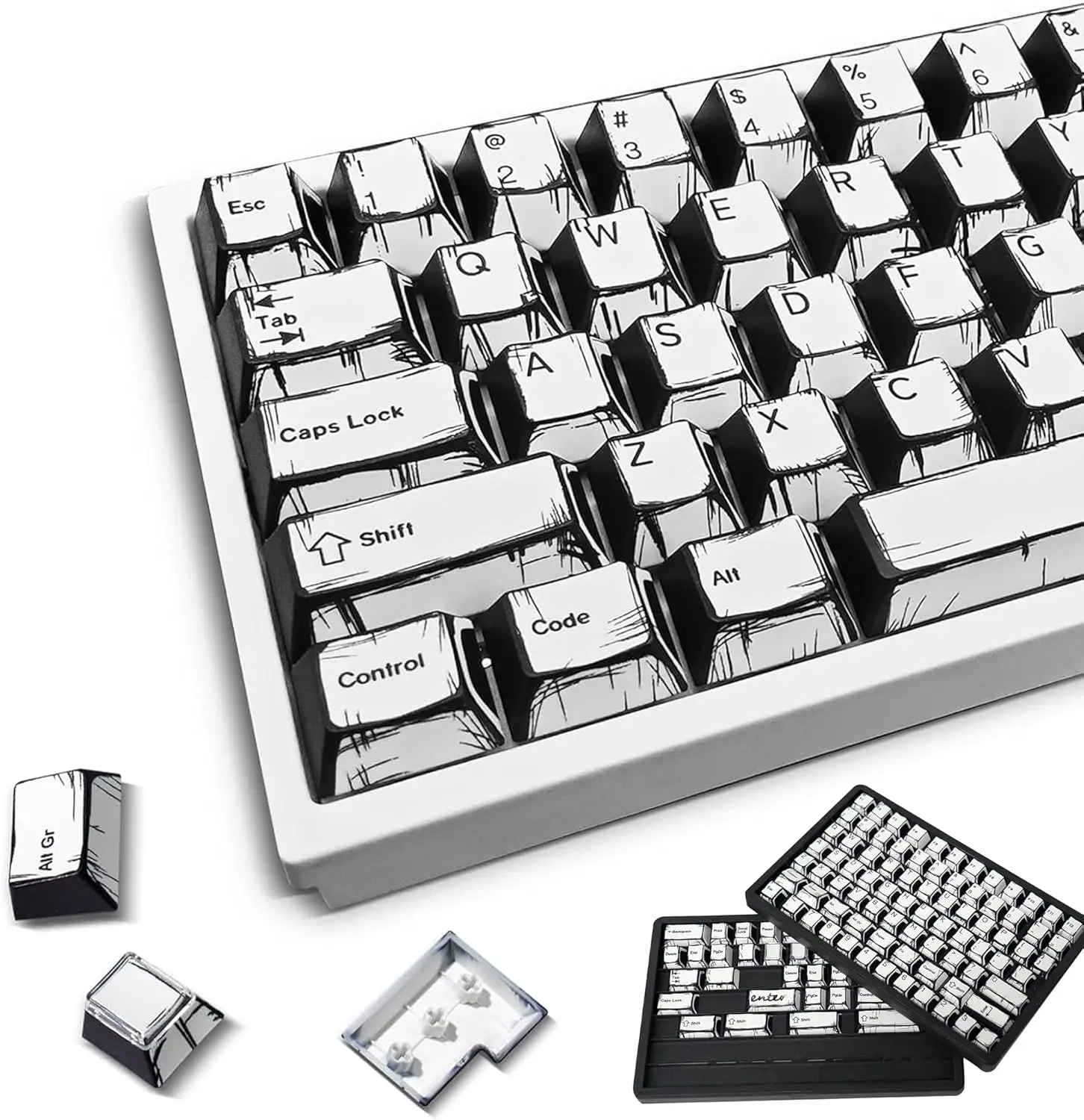 

141 Keys Cherry Profile Dye-Sub Custom Keycap Minimalist Style Key caps for 60% 65% 75% 100% Cherry MX Mechanical Keyboard