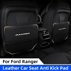 Car Seat Anti Kick Pad For Ford Ranger T9 Raport Leather Auto Seat Back Protector Pad for Kids Anti Scratch Backseat Organizer