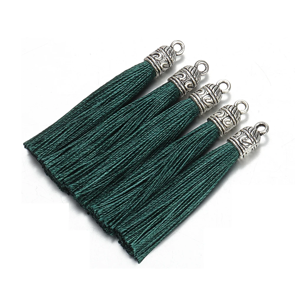10pcs 5cm Polyester Tassel with Caps Tassels Pendants DIY Earrings Charm  Cellphone Straps For jewelry Making Accessories