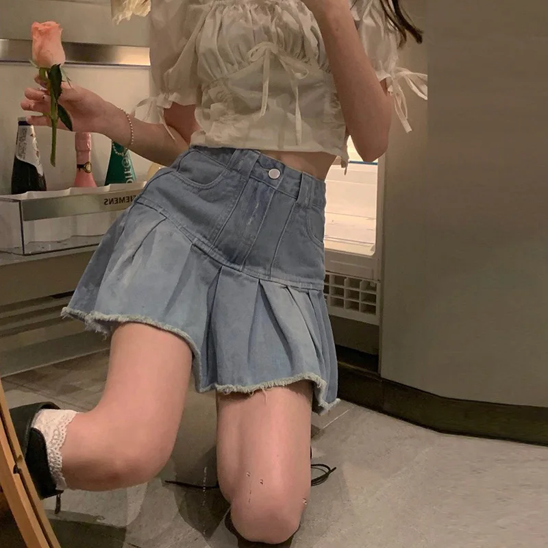 

Новый осенний продукт 2024. Женская одежда, волосатый край, стократная ковбойская юбка, универсальная юбка трапециевидной формы с высокой талией для пикантных девушек.