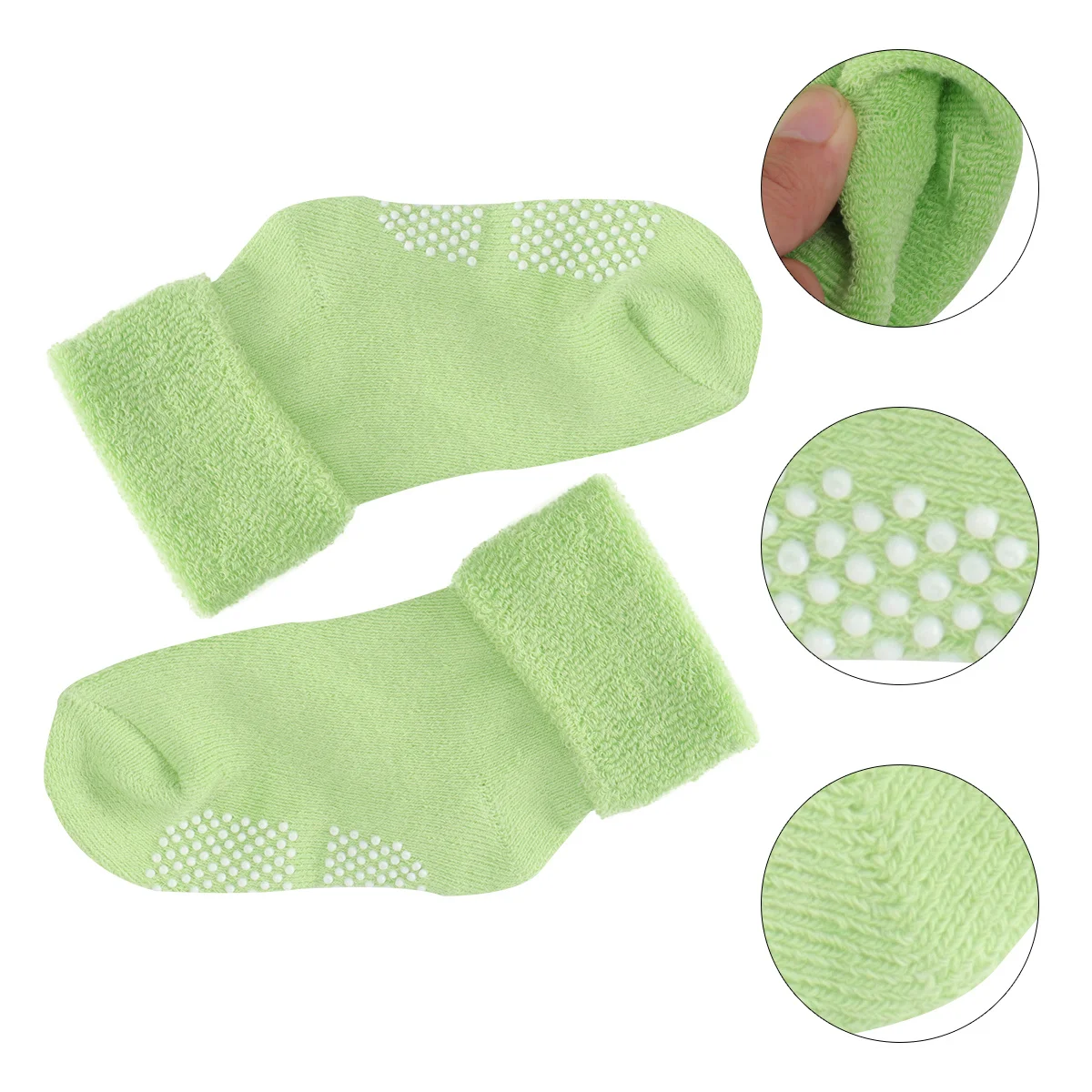 

Anti-Slip Baby Newborn Cotton Thickened Loose Fit For 1-3 Years Milk White Toddler Socks Short Socks For Boys Girls