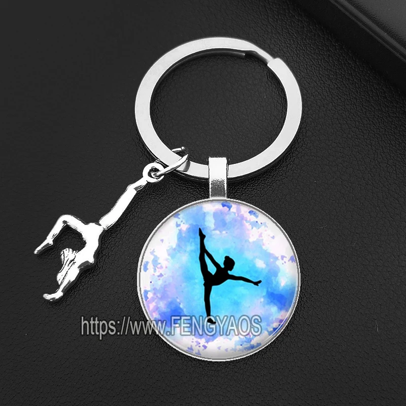 I Love Gymnastics Keychains for Women Gymnasts Key Holder for Keys Sport Keychains Gift for Fitness Enthusiasts