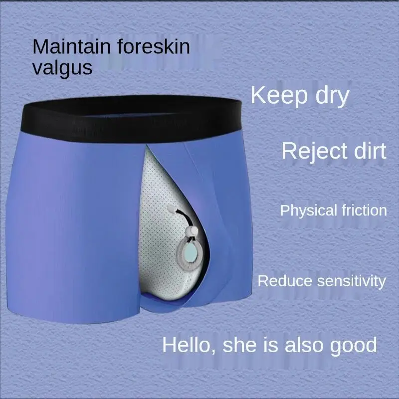 Separation Correction Underpants Men Prepuce Boxer Ice Silk Friction Reduction Sensitive Grab Sexy Gay Special Plus U-convex