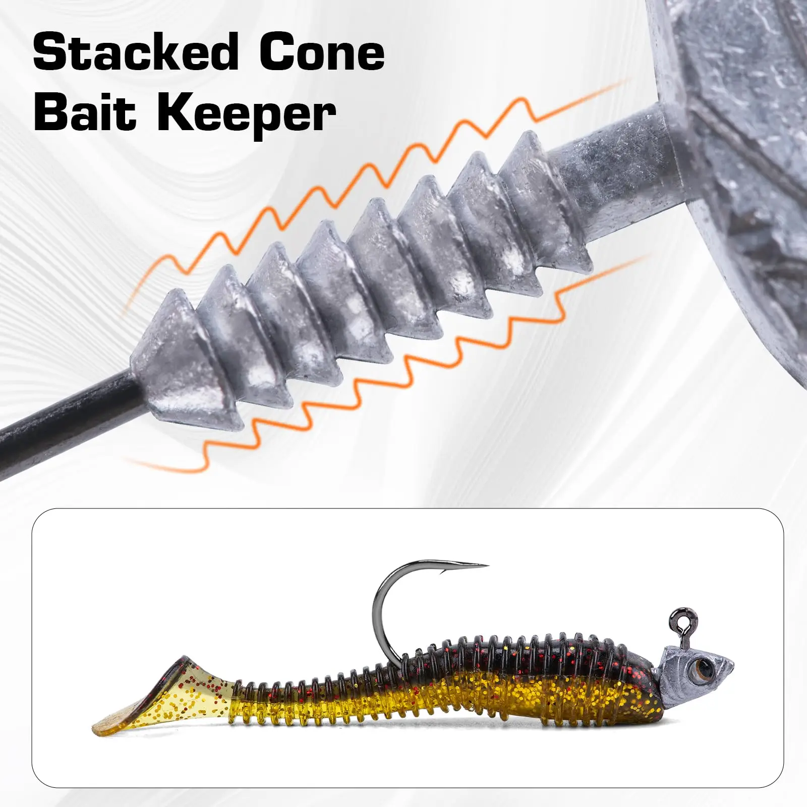 Anzuelos Jig Head Goture Swimbait – Acero carbono, ojos 3D y retenedor - imagen 5