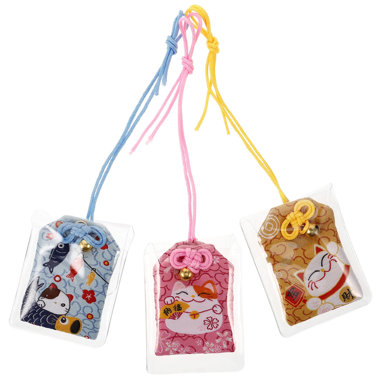 

3pcs Japanese Style Lucky Charm Keychain Pendant For Bag Backpack Decor Graduation Gift Exam Blessing Student Accessory