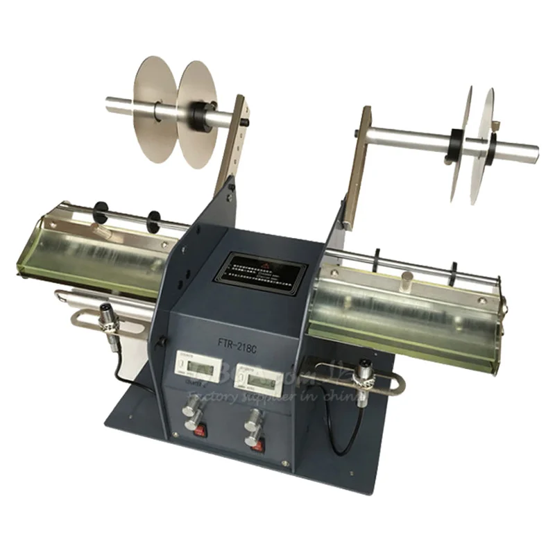 Automatic  Dual Heads Label Peeling Machine Peeling  Sealing Sticker Stripping Width 5-200mm With Counting Function