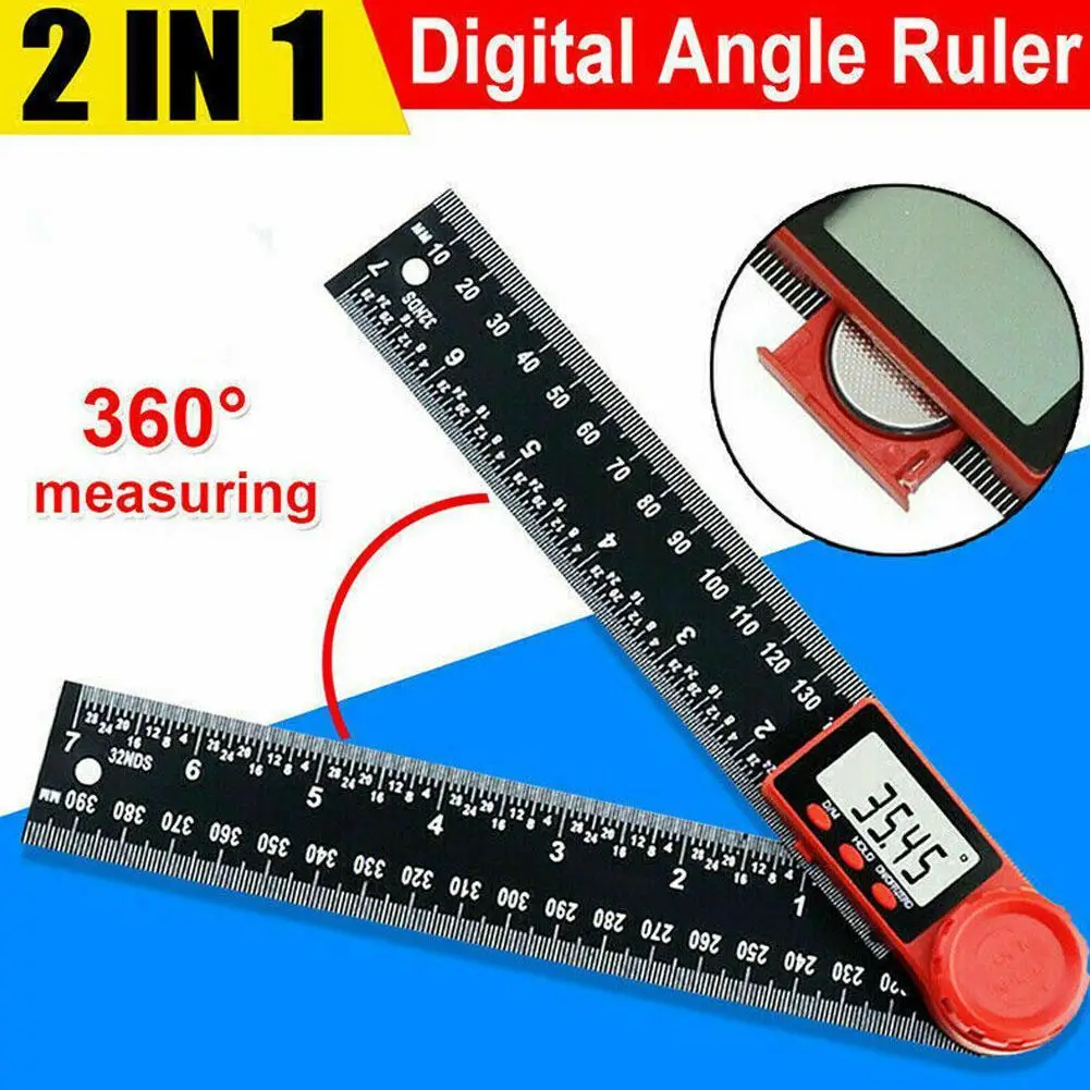 2-in-1 Digital Angle Meter Inclinometer Digital Angle Ruler Electronic Goniometer Protractor Angle Finder Measuring Tool