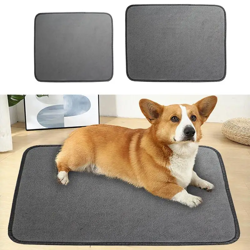 Reusable Dog Training Pads Polar Fleece Washable Dog Crate Pad For Pee Hamster Guinea Pigs Cats Non-Slip Urinating Pee Mat