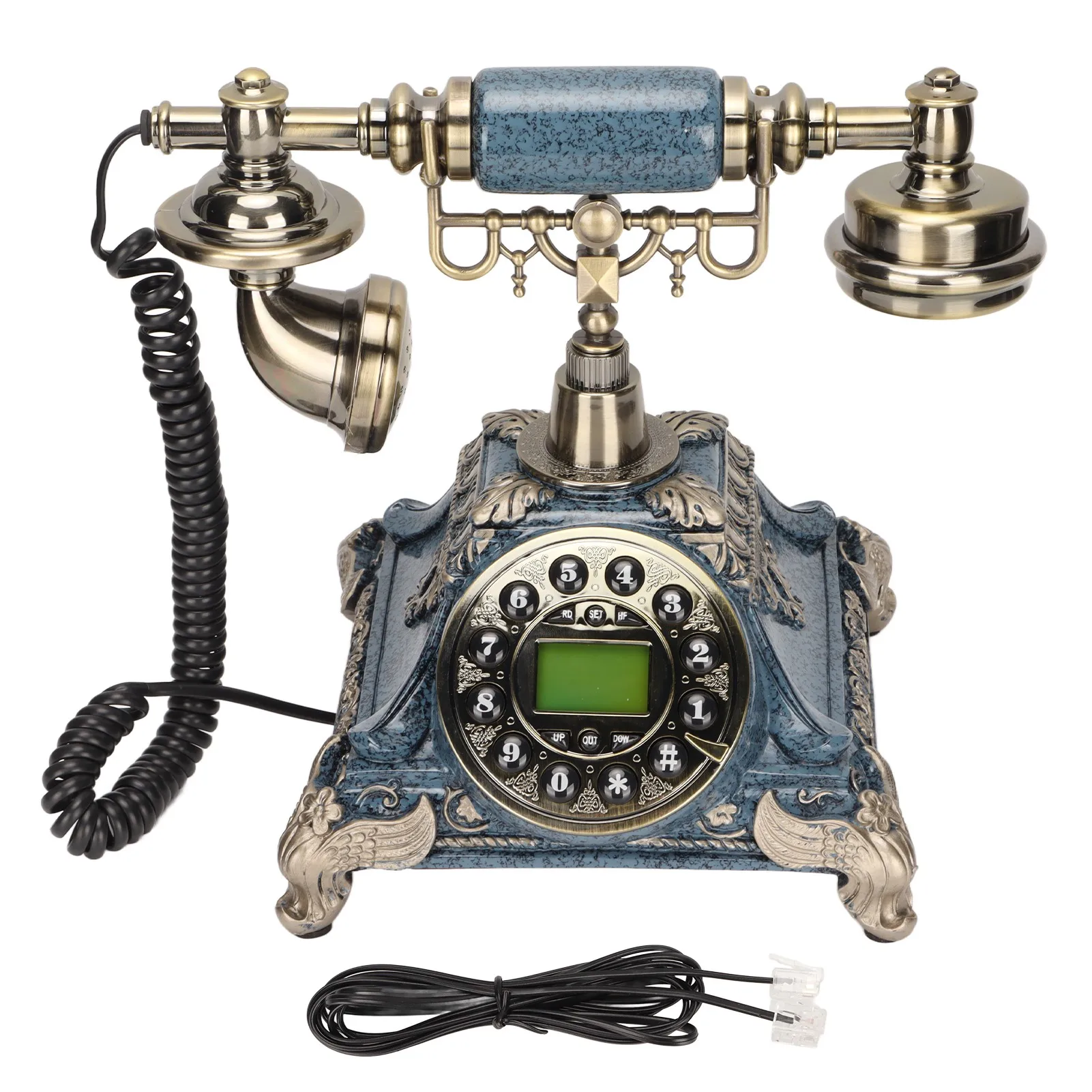 Vintage Telephone Hands Call Display FSK DTMF Push Button Multifunctional Antique Telephone For Homes Office Hotel Art Galleries