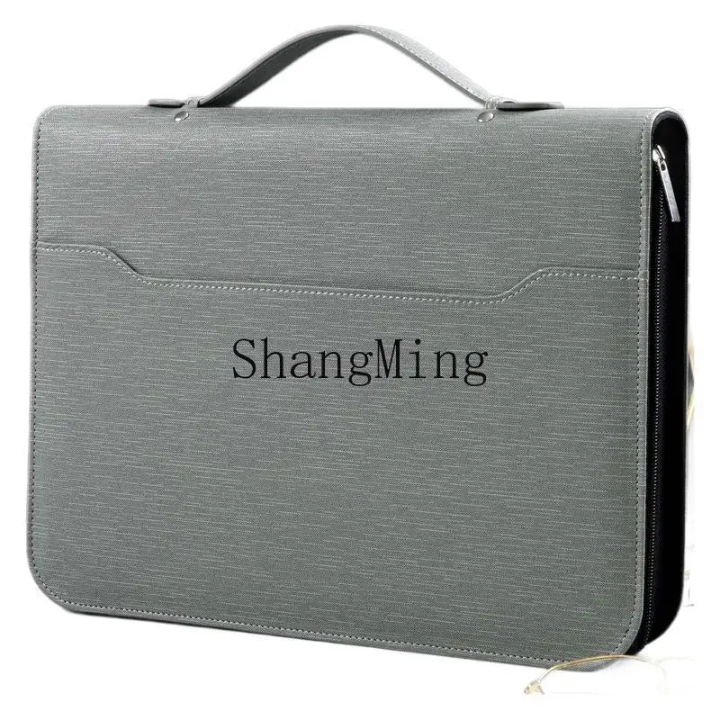 

DSA leather multi-function folder business portable zipper bag room book special bag