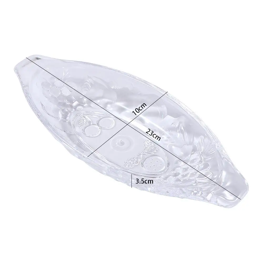 

2pcs Multifunctional Acrylic Boat Shaped Ice Cream Bowl Transparent Large Size Dessert Plate Snack Tray Hotels