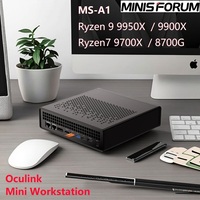 MINISFORUM MS-A1 Gaming Mini PC Oculink AMD Ryzen 9 9950X 7 9700X 4*NVMe 2*2.5G LAN 2*DDR5 Windows 11 Computer Workstation WiFi6