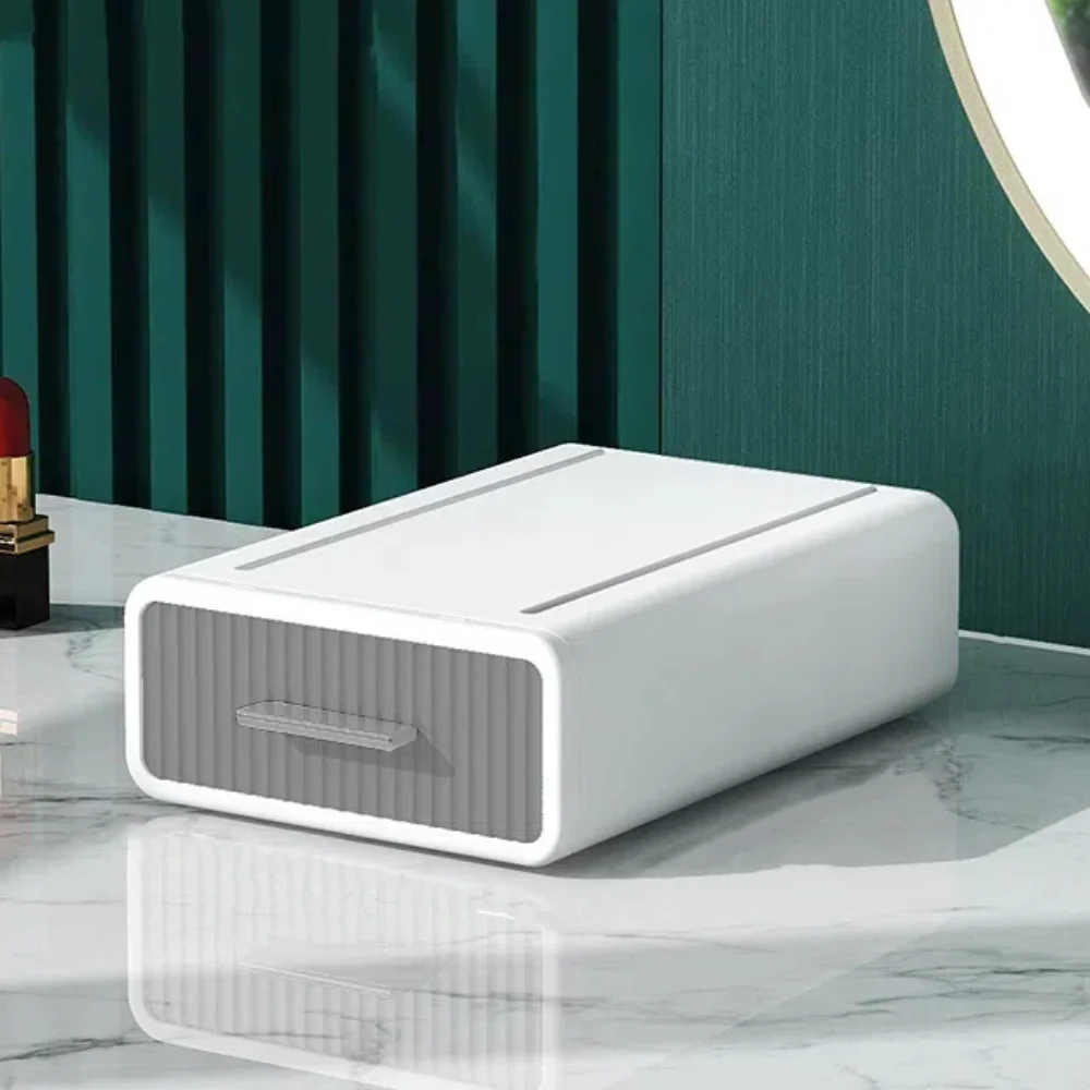 Plastic Desktop Storage Box Stackable Single-Layer Office Storage Cabinet Underwear with Drawer Stationery Table Organizer
