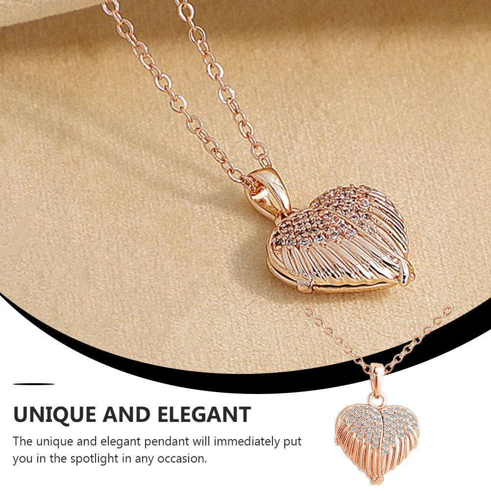 

Necklace Photo Box Pendant Necklaces for Women Trendy Can Be Opened Copper Chain Golden Jewelry Heart Choker