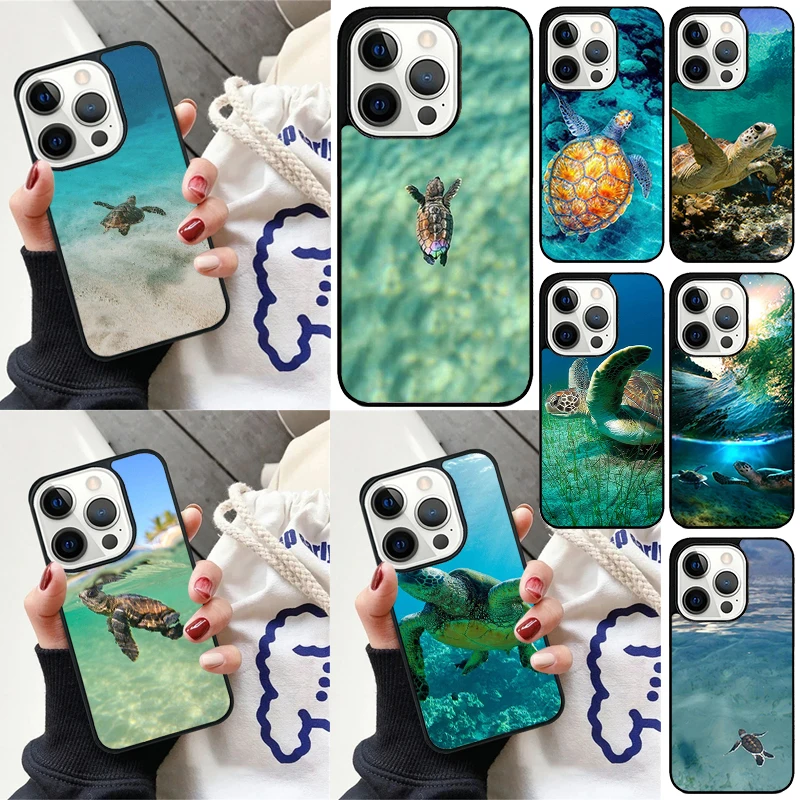 Sea Turtles Swimming Phone Case for iPhone 16 15 14 12 13 mini PLUS X XS XR 11 PRO MAX Cover Fundas Shell