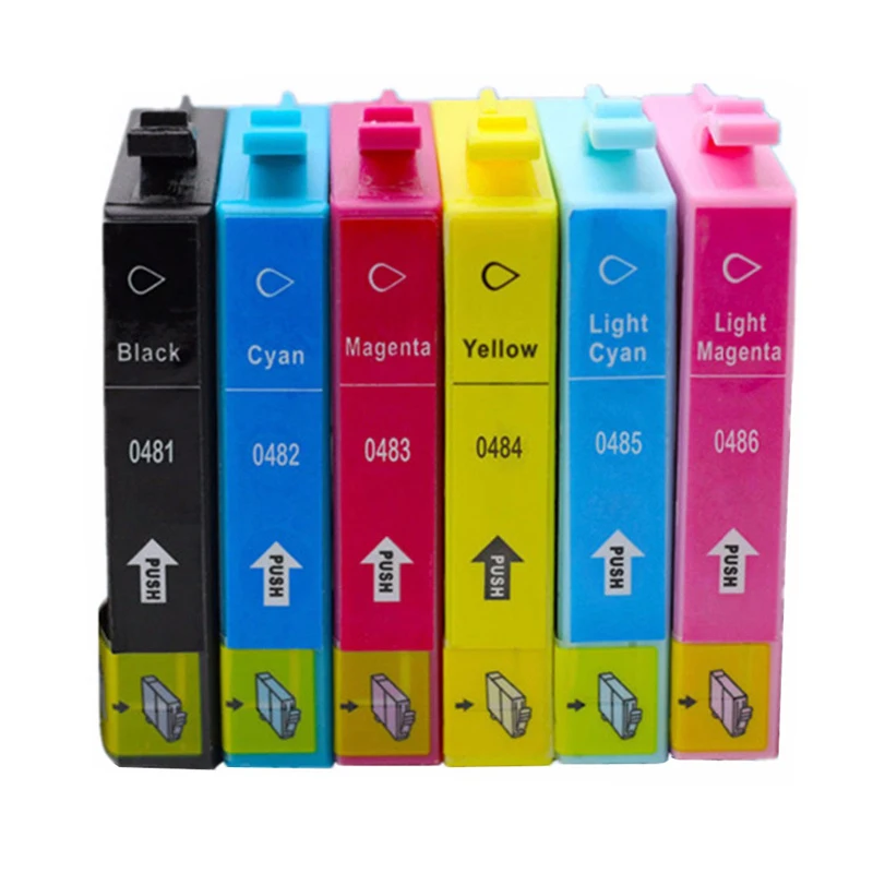 Cartouche d'encre Compatible T0481-T0486, pour imprimante Epson Stylus Photo R200 R220 R300 R300M R320 R340 RX500 RX600 RX620 RX640