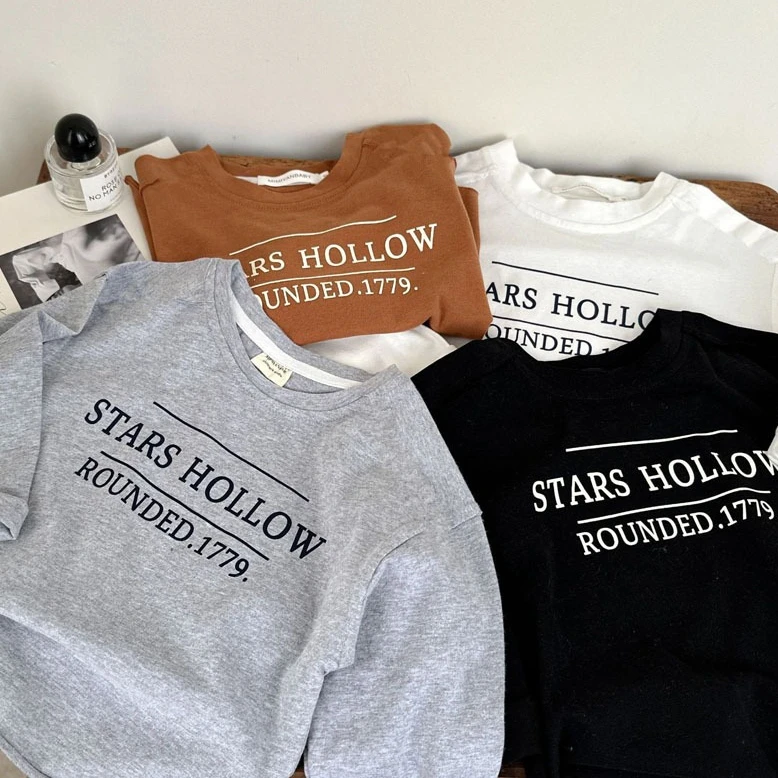 Boys T-shirt 2026 Spring and Summer New Childrens Clothing Boys and Girls Round Collar Letter All-match Pure Cotton T-shirt