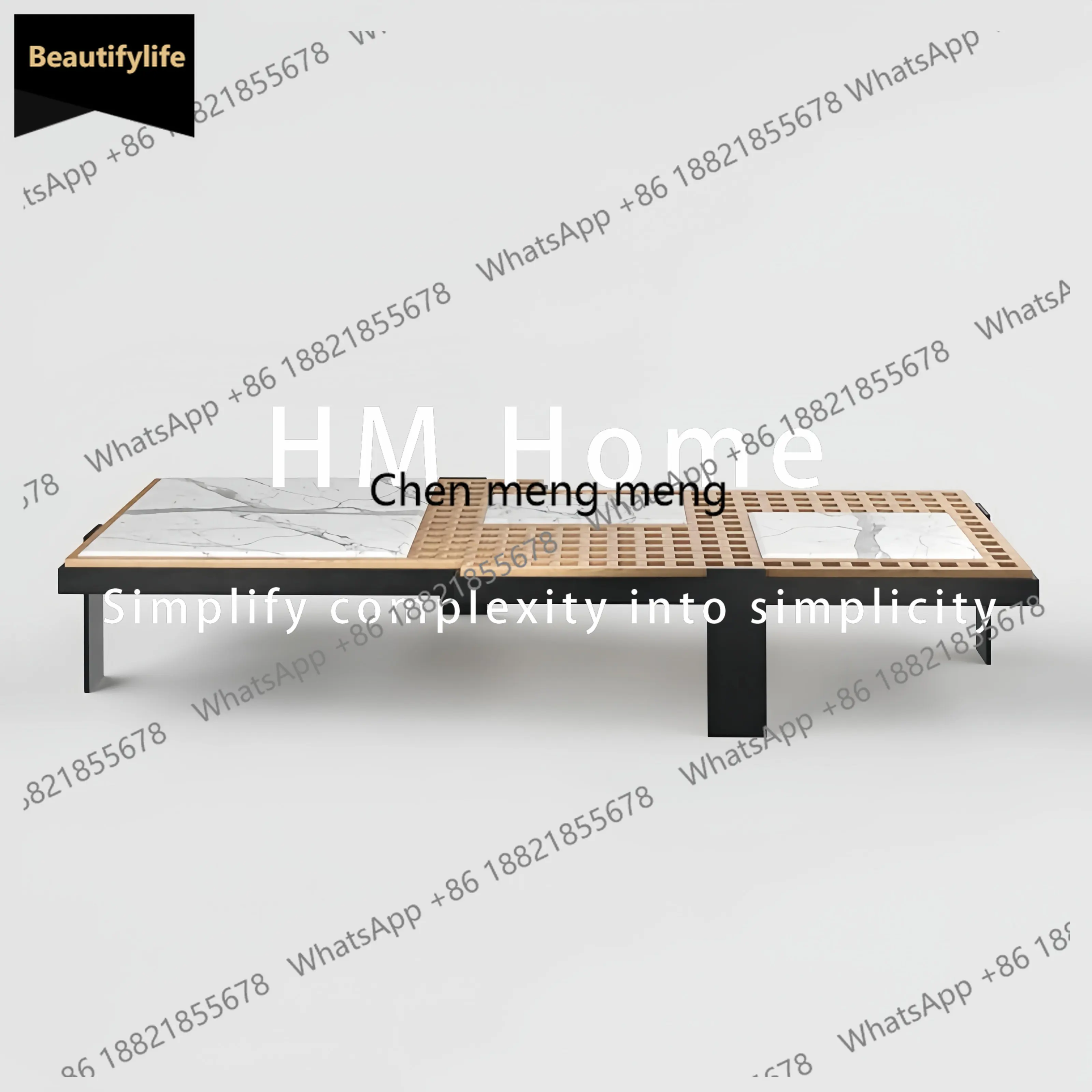 

Medieval style solid wood coffee table retro style living room home marble design light luxury tea table hotel c139