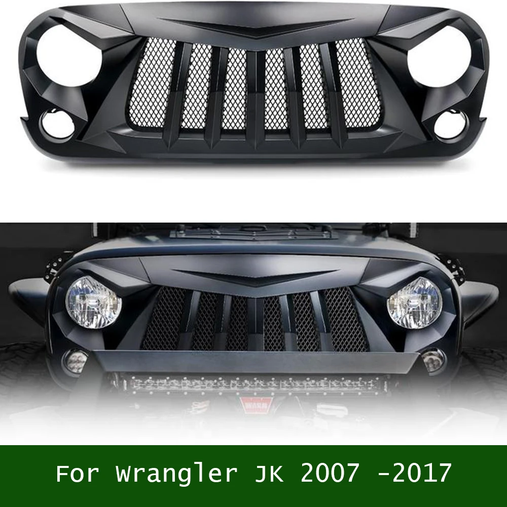

Front Racing Mesh Grills High Quality Off-road 4x4 Accessories Car Modified Front Bumper Mask Cover For Wrangler JK 2007 -2017
