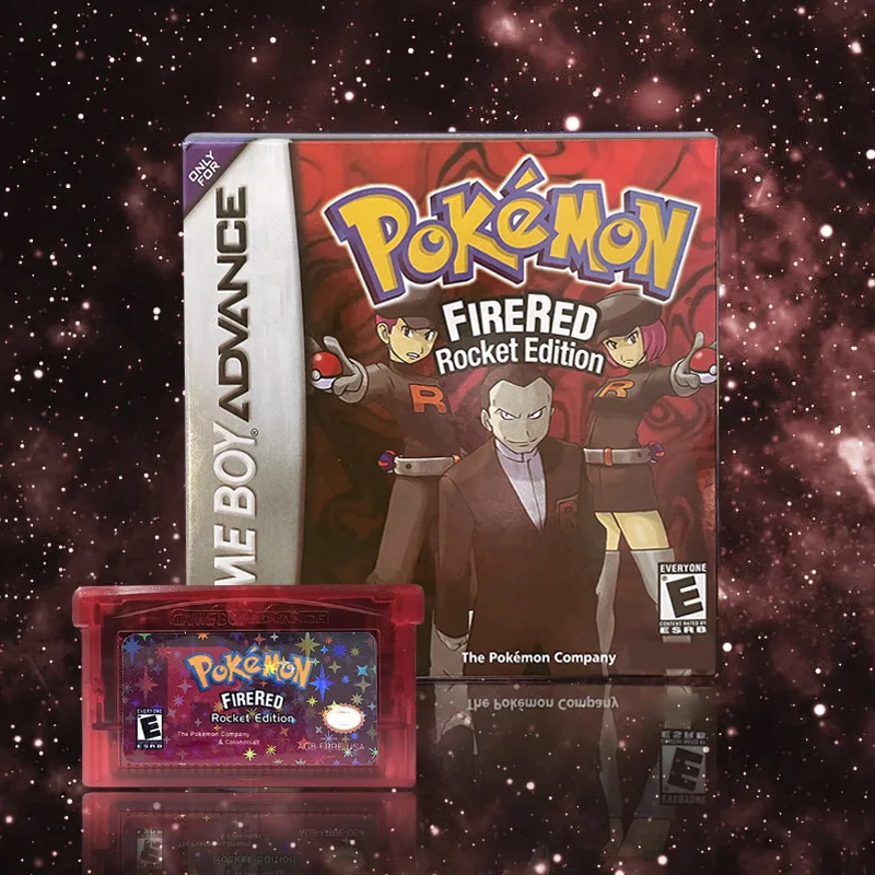 USA ESP Version Pokemon firered Rocket 1M Flash Cart GBA Game Cartridge Videospielkonsolenkarte Rom Hack Spanisch Englisch
