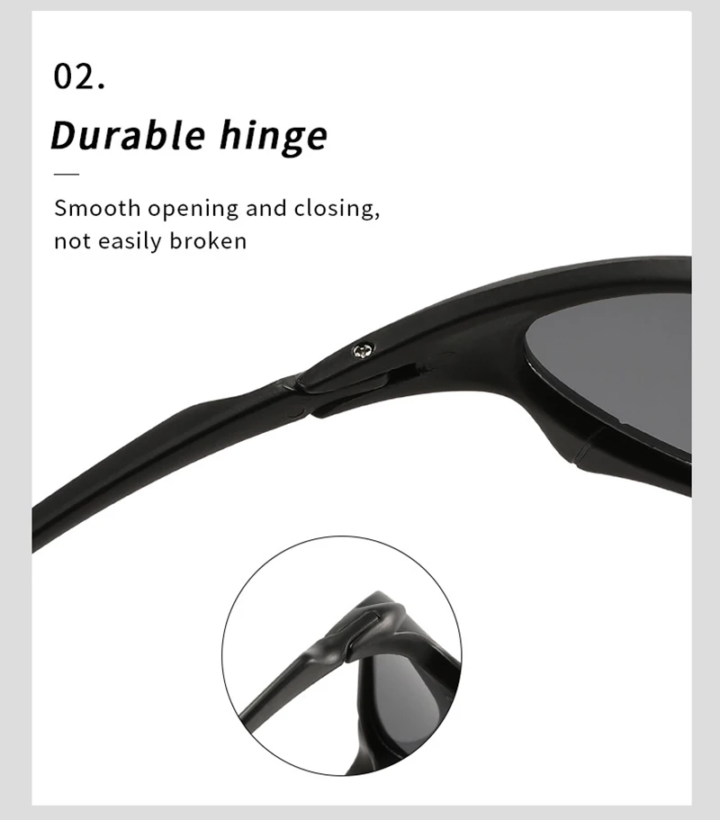 Leichte Sport-Polarisations-Sonnenbrille für Männer und Frauen, Modische Kleine Sportbrille für Outdoor-Aktivitäten wie Radfahren, Laufen, Angeln, Wandern – Detail 9
