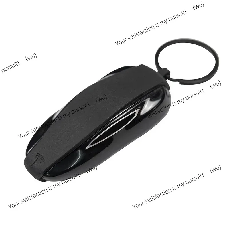 For Tesla Model 3/Y/S/X Car Key Fob Case Silicone Cover Bikini with Metal Keychain Holder Anti Scratch Soft Shell Accessories