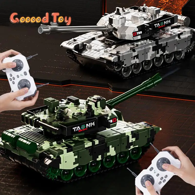 Zdalnie sterowany czołg gąsienicowy z obrotową wieżyczką 2.4G 13-kanałowy zdalnie sterowany pojazd bojowy Zbiornik wojskowy Zabawka świąteczna dla dziecka Chłopiec Prezent świąteczny