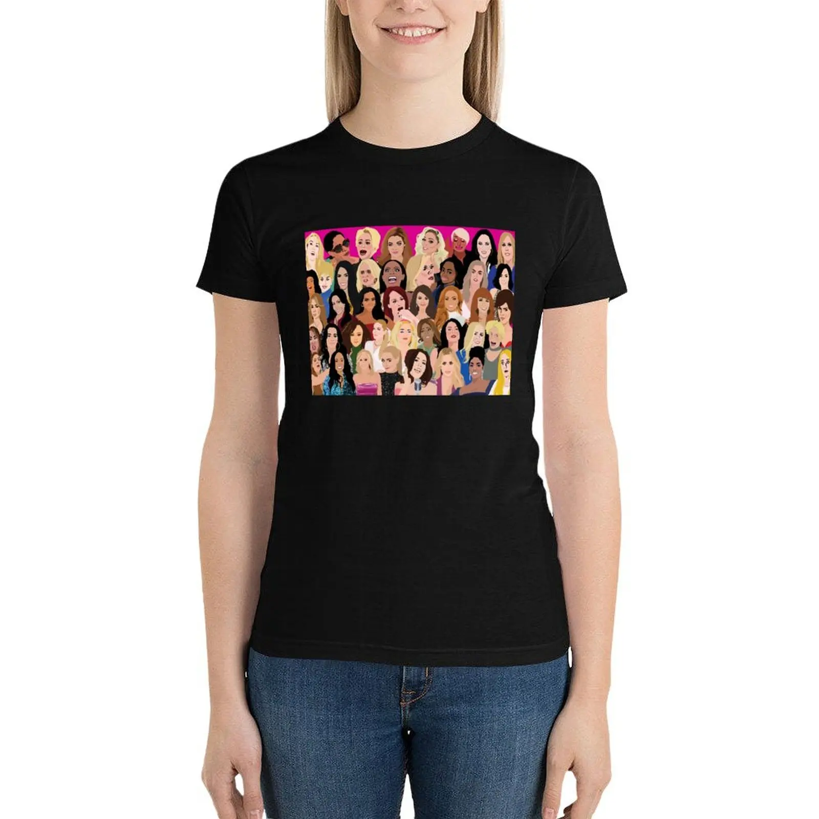 Real Housewives Montage (RHONY, RHOBH, RHOA, RHONJ, RHOP, RHOC, RHOSLC, RHOD, VPR) T-Shirt female plus size tops Women's tops