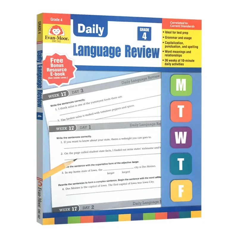 Evan-Moor Daily Language Review, Grade 4 TE Workbook,aged 8 9 10 11, English book 9781557996589