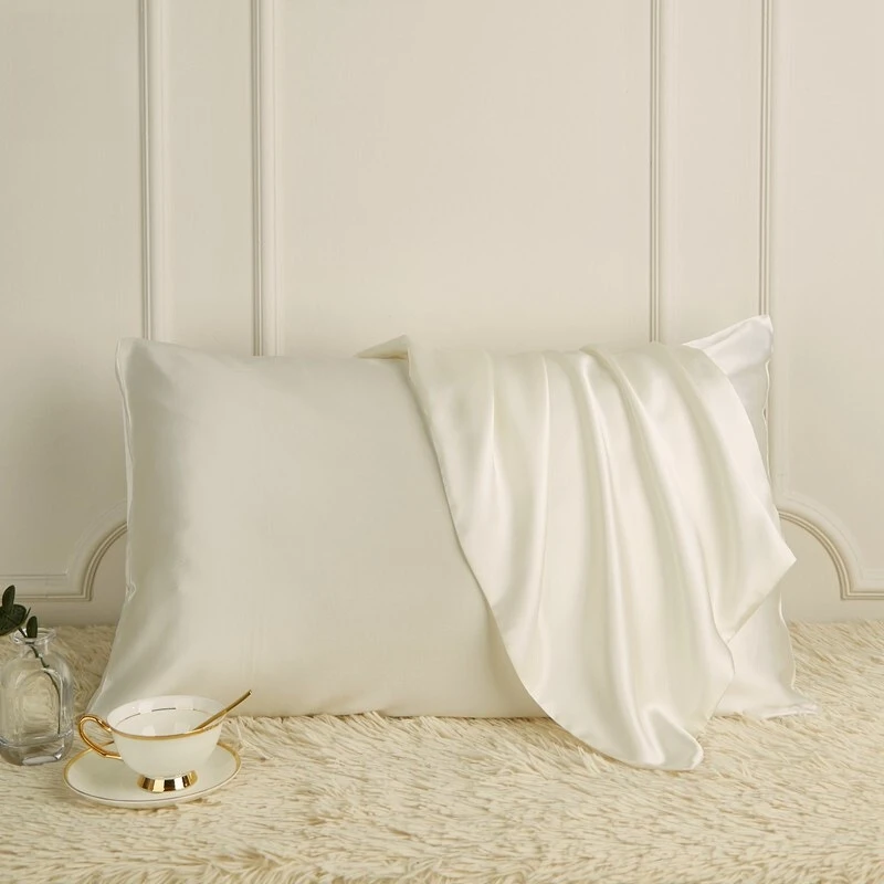 

22 Momme Роскошная двусторонняя наволочка из 100% чистого шелка шелковицы, однотонная гладкая мягкая наволочка для ухода за волосами и кожей