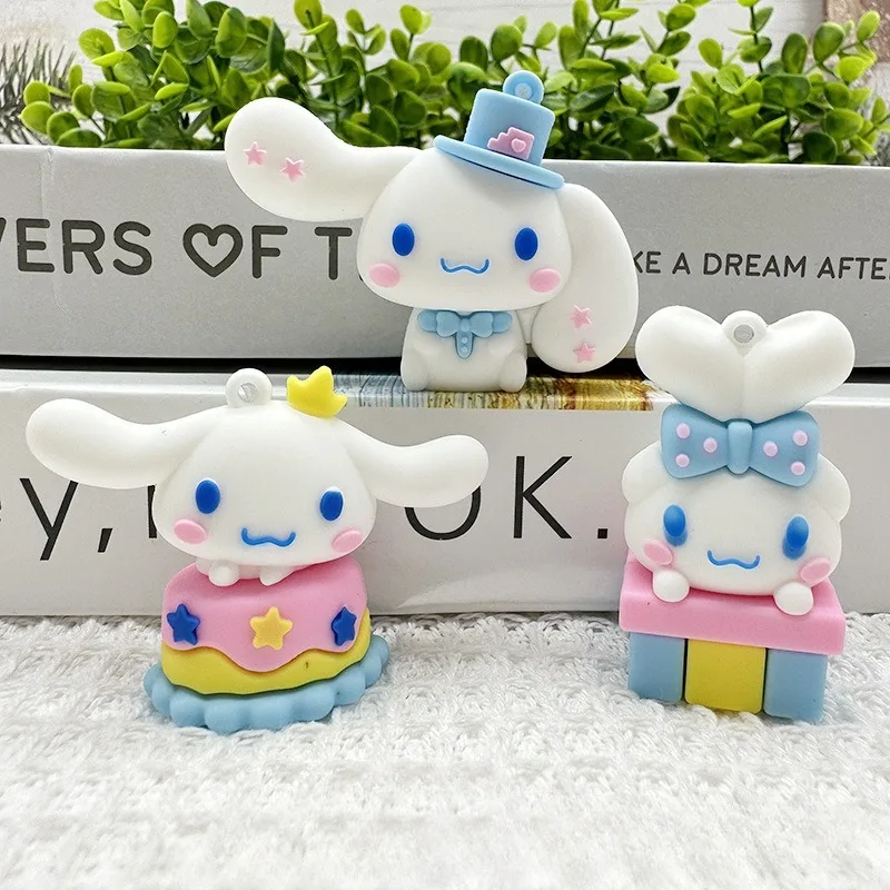 Sanrio Cinnamoroll dekoracja w formie figurki figurka Anime słodka zabawka Q figurek tornister prezent urodzinowy dla dzieci