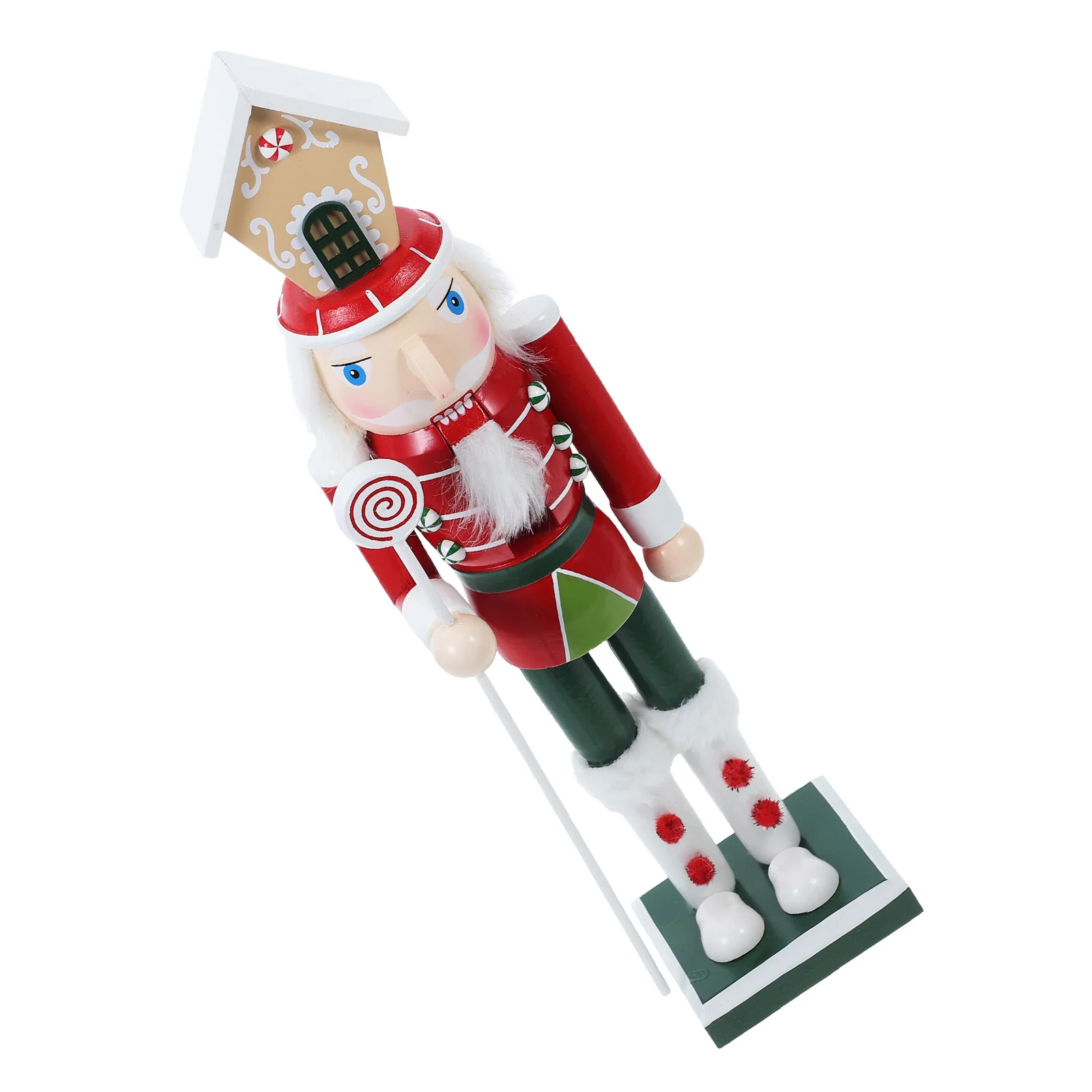 

1pcs Wooden Nutcracker Christmas Gingerbread Man Ornament For Home Desktop Shelf Centerpiece Holiday Party Decor